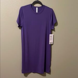 Lululemon Classic-Fit Cotton-Blend T-Shirt Dress - Purple. Size 8